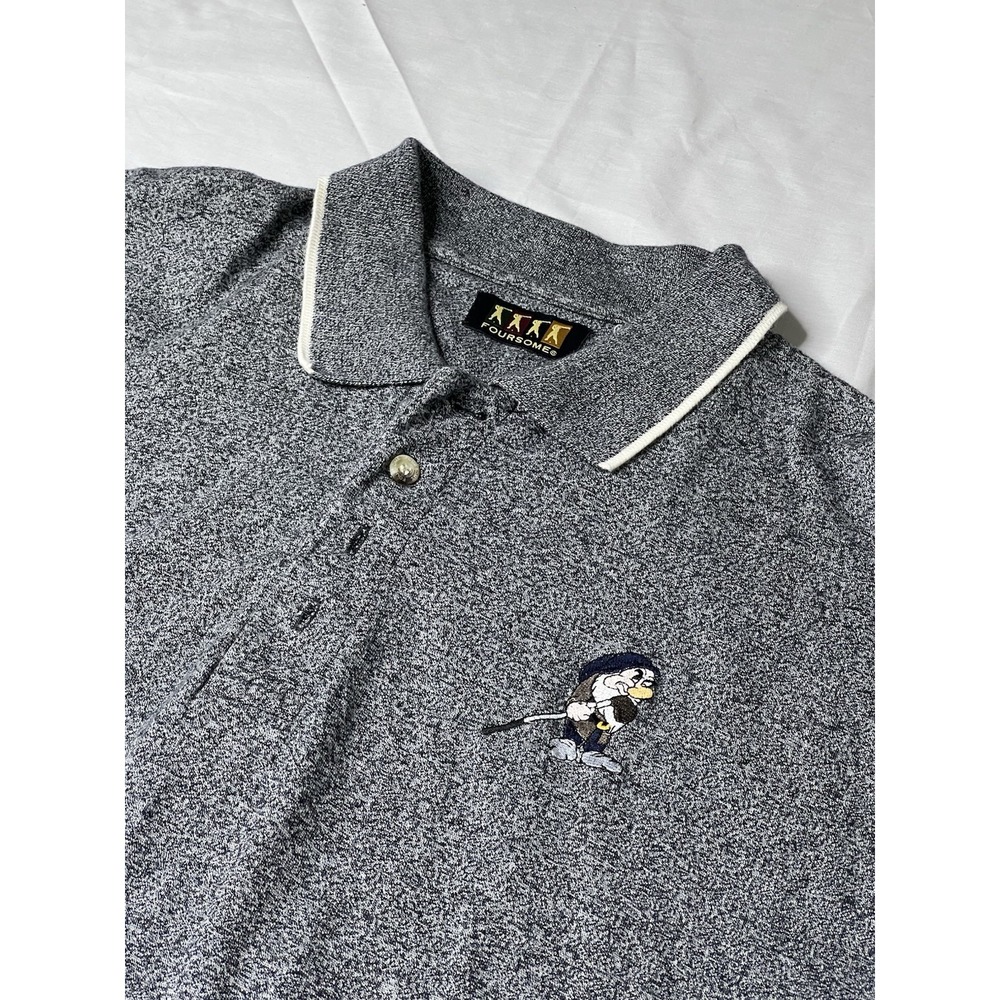 Foursome Mens Polo Shirt Grumpy Golf Seven Dwarves Short Sleeve Large L Golfing - Picture 1 of 12